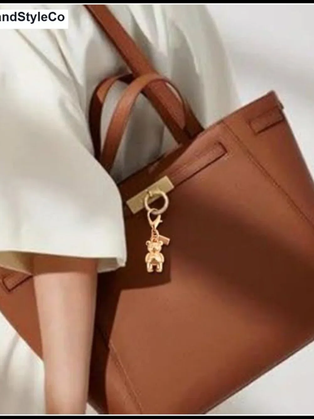 Brass Bear Bag Charm Novelty Keychain